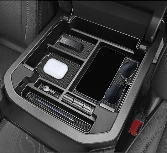 LUWU Center Console Organizer Compatible with 2021-2026 Tahoe/Suburban(Premier/High Country)&GMC Yukon Denali/Denali Ultimate Accessories Armrest Console Box Only Fit For Power Sliding Center Console