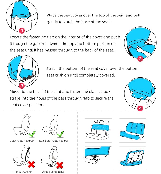 10 Pcs Dragonfly Universal Car Seat Covers Full Set, Breathable & Washable Car Seat Covers Full Sets, Fashionable Dragonfly Covers for Cars Interior, Universal Fit