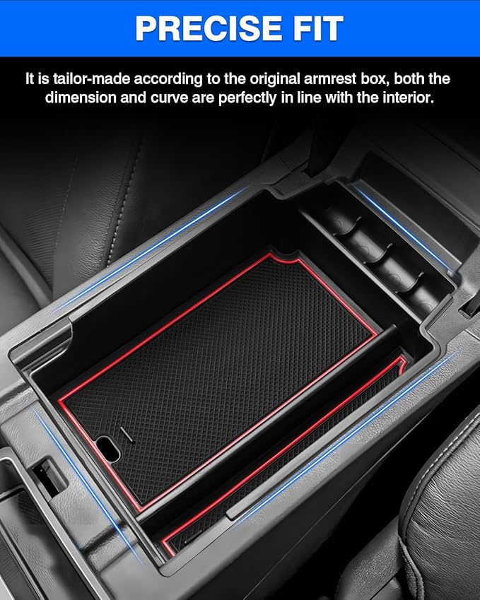 Autorder Center Console Organizer for 2019-2025 Chevy/Chevrolet Blazer Accessories Armrest Storage Box Secondary Insert Tray with 2 Color Mats