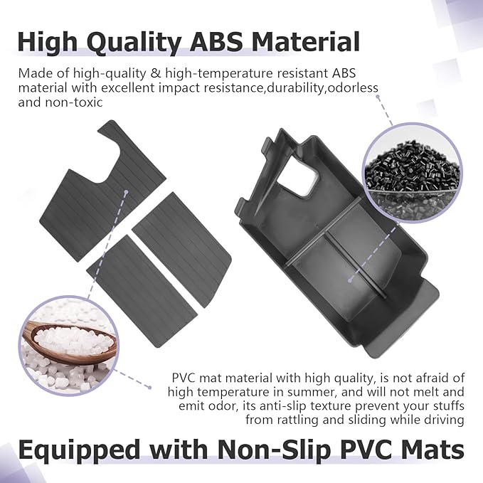 LUWU 2024-2026 Charger Daytona Center Console Organizer for 2024 2025 2026 Charger Daytona R/T Scat Pack Accessories OEM Fit Armrest Console Storage Box Insert Tray Durable ABS Material Black