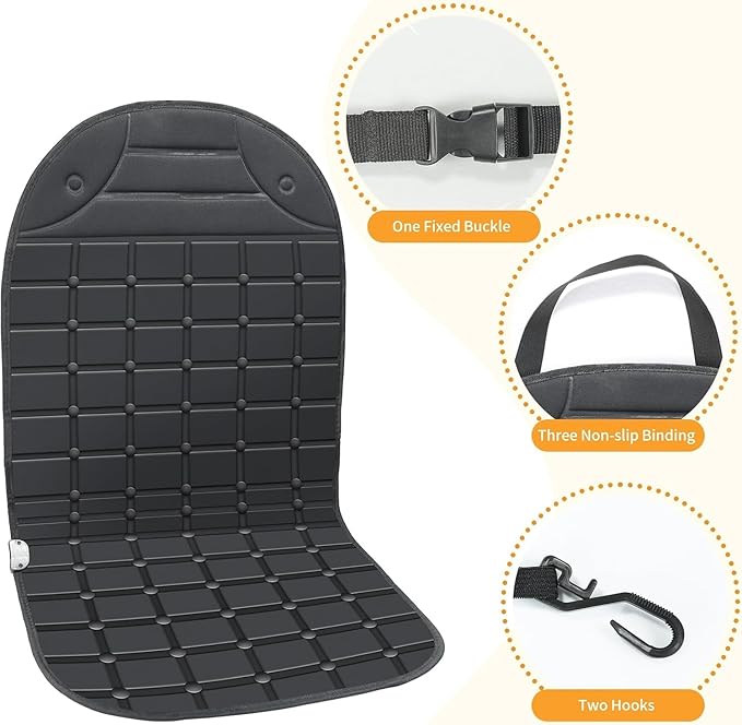 ILLUMINEW Seat Cushion Winter Cover for Full Back and Seat for Family (Black)
