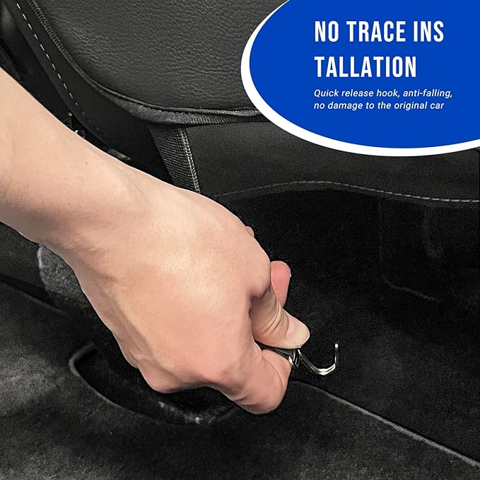 Automotive Seat Back Protector for Tesla Model 3/Y (2017-2025) - Waterproof Leather Kick Mat with Storage Pocket