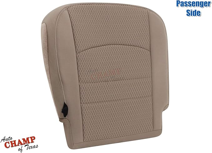 Compatible with 2009-2012 Dodge Ram 1500, 2500, 3500 SLT - Passenger-Side Bottom Cloth Seat Cover - Light Pebble Beige Tan