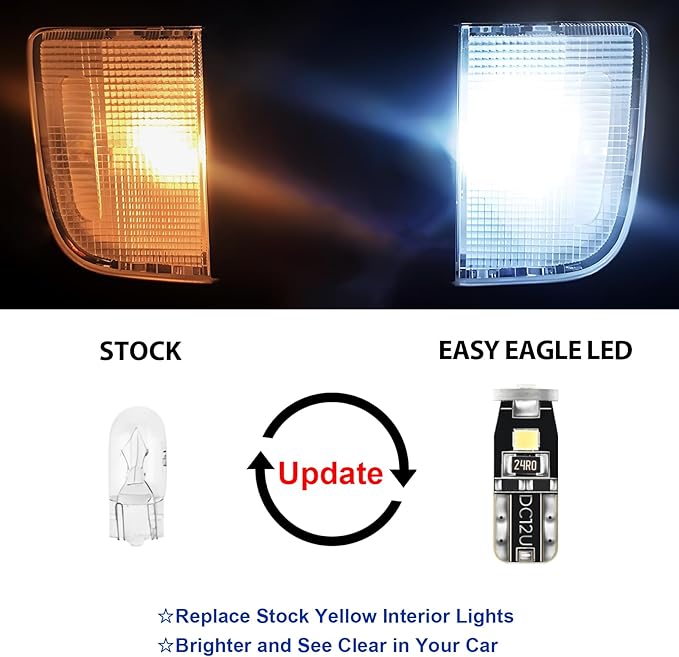 EASY EAGLE LED Interior Car Lights for 2019-2021-Dodge Ram-1500-2500-3500: 12 Piece Kit White LED Light Bulbs - Super Bright 6000K + Install Tool