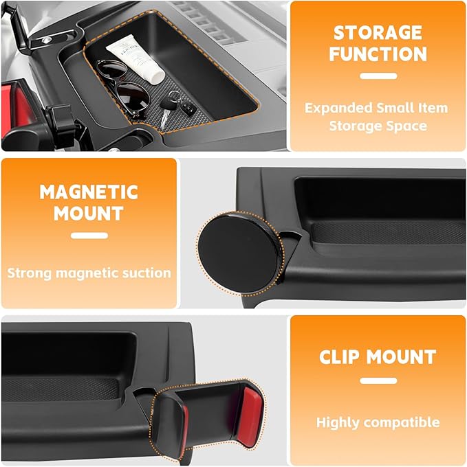 Dashboard Phone Holder Compatible with 2011-2017 Jeep Wrangler JK JKU Center Console Organizer Dashboard Phone Multi-Mount Kit for Wrangler JK Accessories(JK 2011-2017)