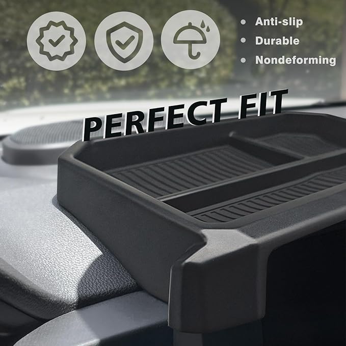 Muslogy Dashboard Storage Box Compatible with 2024-2026 Tacoma&2025 2026 4Runner Accessories Center Console Organizer w/8-inch Screen for SR SR5 TRD PreRunner TRD Sport Off-Road Pro Trailhunter(Black)