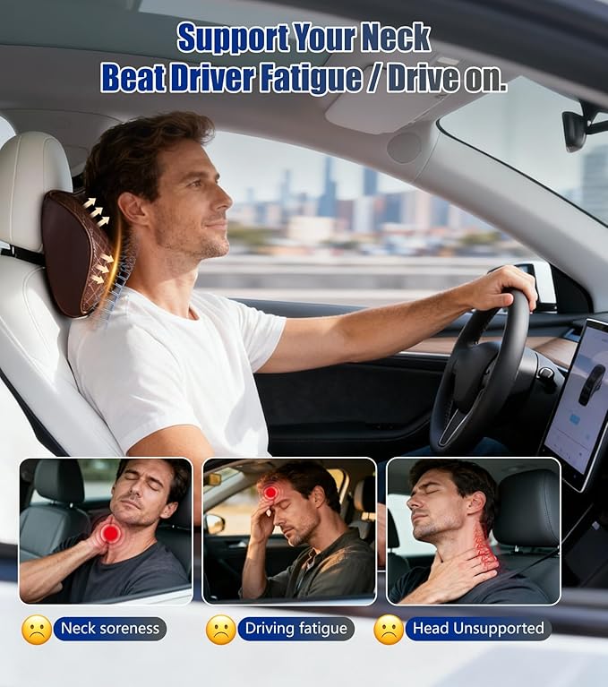 2Pcs Premium Car Neck Pillow – Car Headrest Pillow for Neck PainRelief with Premium Memory Foam,600D Oxford Fabric & 100D High Elastic Memory Foam – UltimateComfort Neck Pillow for Car, Driving