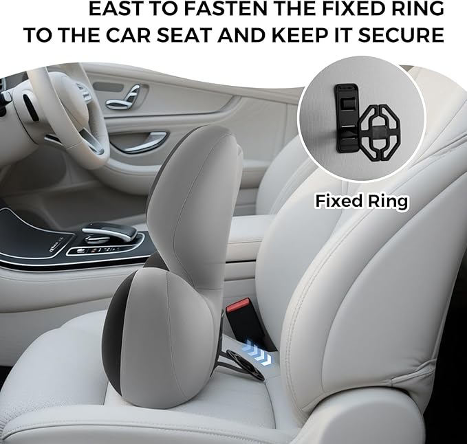 BEBAS Lumbar Support Pillow for Car, Ergonomic Memory Foam Back Cushion for Driving, Lower Back Support for Pain Relief, Lumbar Cushion for Car Seats, Office Chairs, Wheelchairs - Blackgray