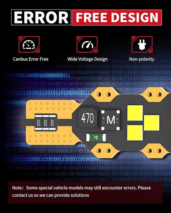 LASFIT 921 LED Bulb Reverse Light, 906 W16W 912 T15 LED, Non-polarity, 6000K White Bright Canbus Error Free, Back Up Light Replacement Cargo Lights for Car/Trunk, Pack of 2