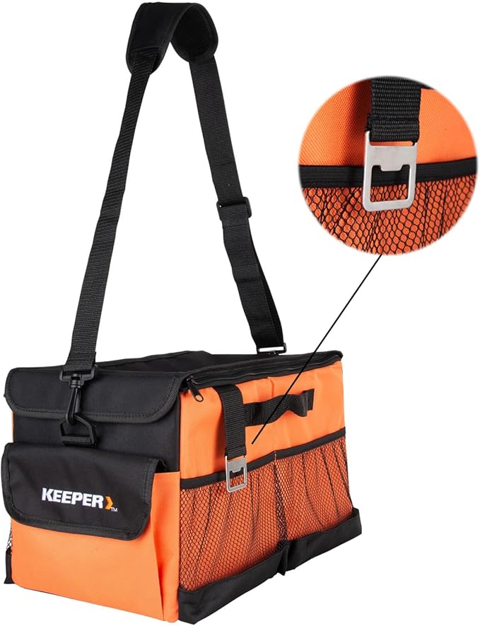 KEEPER Portable Trunk Organizer, 19L, Car Organizers and Storage, Non-Slip Bottom, Suitable for SUV, Minivan, and Cars