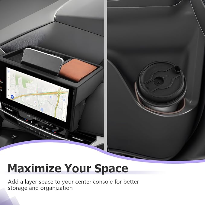 LUWU 2025 2026 Sienna Accessories for 2025 2026 Toyota Sienna Accessories Dashboard Storage Tray, Rear Seat Door Side Silicone Cup Holder Insert 3-Pack (ONLY for 12.3-INCH Screen)