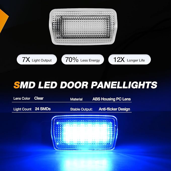 Nilight 2PCS LED Interior Door Panel Light Courtesy Warning Lights Blue Beam Plug and Play for Toyota Avalon Sienna Venza Camry Prius 4Runner Lexus IS ES GS LS RX GX LX Subaru BRZ