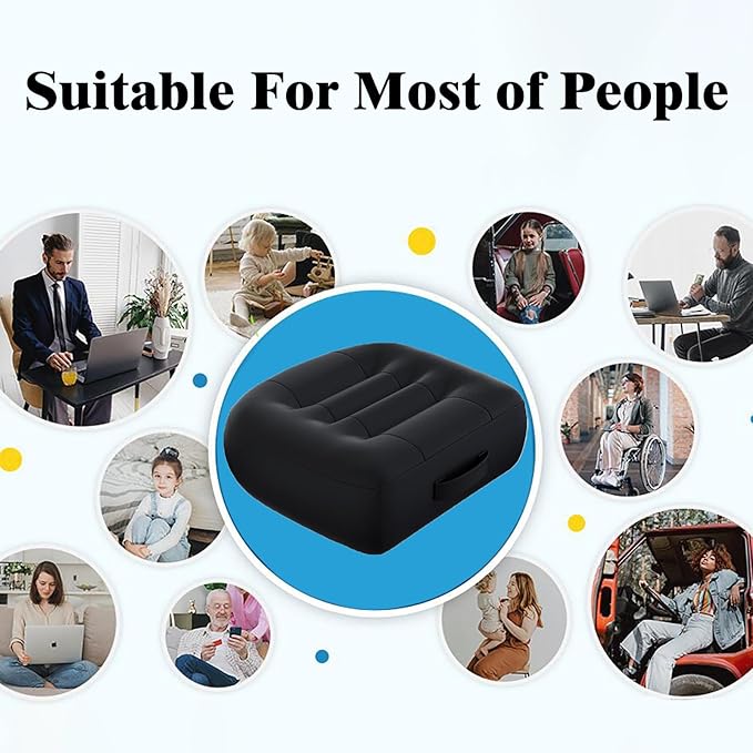 Adult Booster Seat for Car/Portable Booster Seat for Driver/Breathable Non-Slip Seat Cushions with Practical Handle for The Car, Office, Wheelchair, Broader Vision, 17.7"x15.7"x4.7"（Black）
