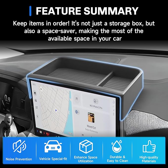 SXCY for 2025 2026 Ford Explorer Dashboard Organizer Tray for 2025 2026 Ford Explorer Accessories Screen Back Tray 2025 2026 Explorer Behind Dash Console Organizer Tray