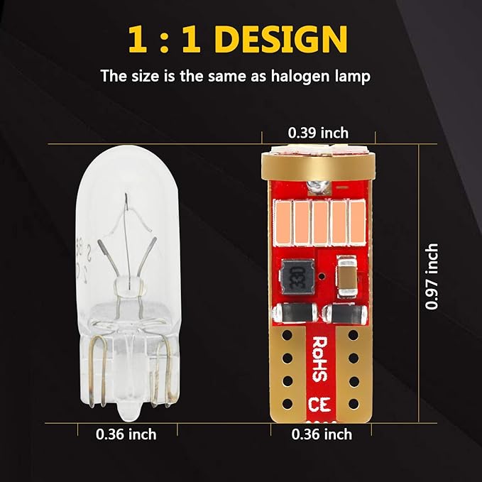 PHINLION 194 LED Bulb Super Bright Purple Pink 4014 Chipsets Wedge 168 2825 175 T10 LED Replacement Bulbs for Car Interior Dome Map Reading Door Courtesy Trunk License Plate Lights