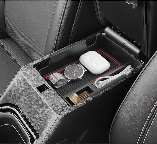 LUWU Center Console Organizer Compatible with Jeep Compass 2021-2026/Dodge Hornet 2023-2026 Accessories Armrest Console Storage Box Insert Tray ABS Material Coin Container Red