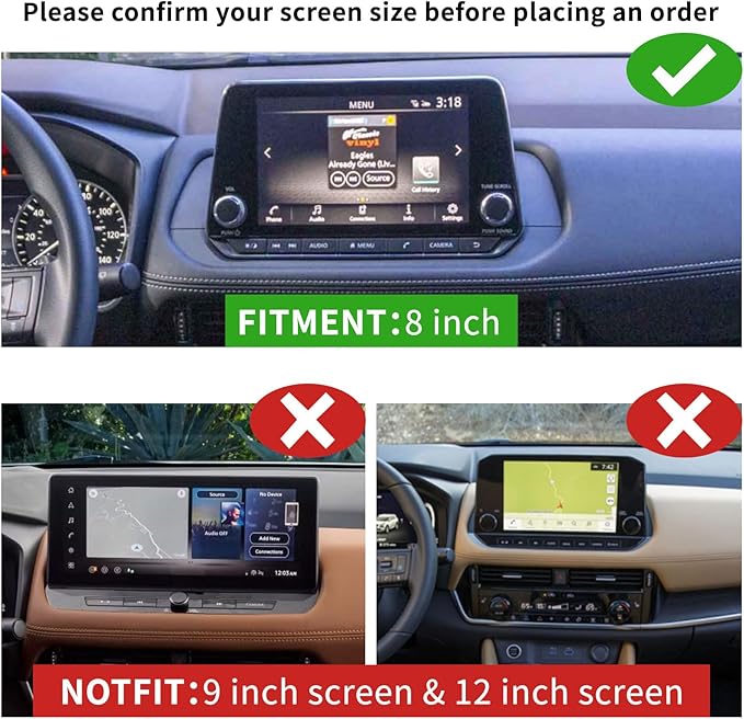 3PCS Center Console Organizer Compatible with 2021-2025 2026 Nissan Rogue S/SV/Rock Creek Accessories, Dashboard Tray Armrest Storage Box Lower Center Console Tray (Only Fit 8-Inch Screen)