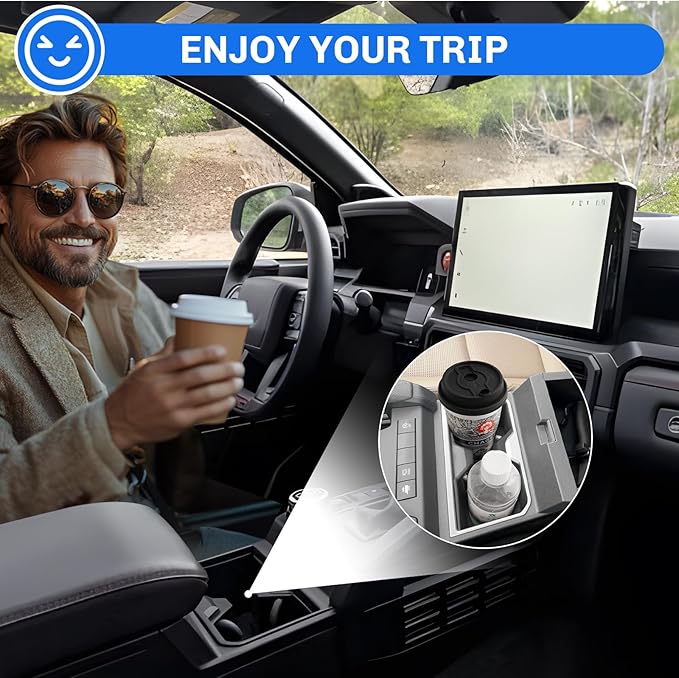 SXCY 4PCS for 2025 2026 Toyota 4Runner Accessories [Armrest Organizer + Front&Rear Cupholder + Door Side Tray] for 2025 2026 Toyota 4Runner Console Organizer 2025 6th Gen 4Runner Acccessories