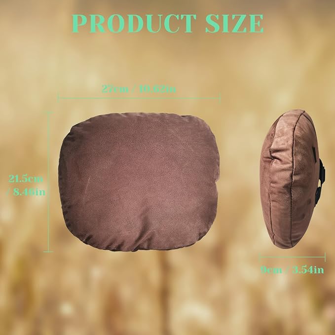 1 Pack Universal Car Headrest & Neck Support Pillow Soft Auto Seat Headrest Neck Rest Cushion for Driving with Adjustable Strap, Memory Cotton and Removable Cover, Ergonomic Design Brown