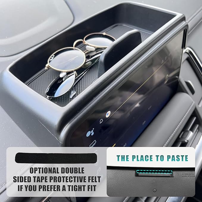 Muslogy for 2021-2024 Yukon Tahoe Suburban Sliding Center Console Armrest Organizer & Dash Storage Tray 2PCS Compatible with GMC Yukon Tahoe Suburban 2021 2022 2023 2024 Not for Denali (Console+Dash)