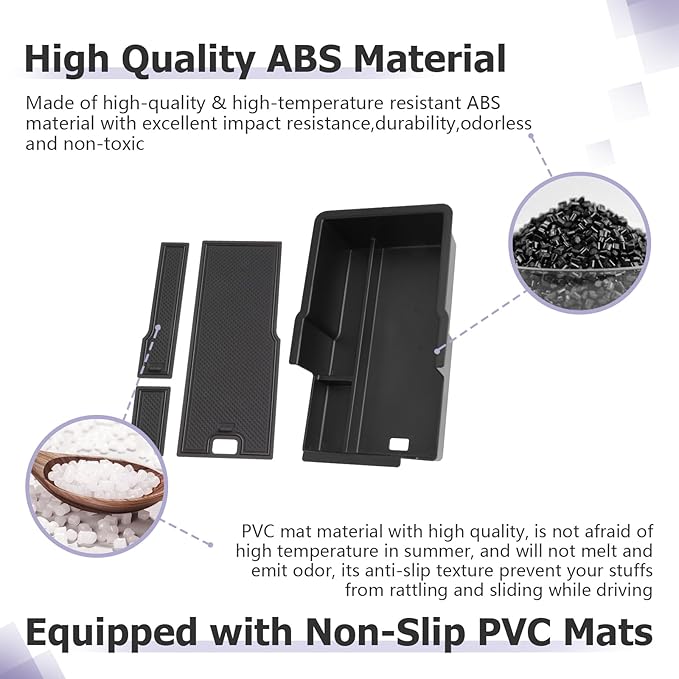 LUWU 2025 Equinox Center Console Organizer Compatible with 2025 Chevrolet Equinox Accessories Under Console Tray Armrest Console Organizer Equinox 2025 Accessories 2Pack (Not for EV Model)