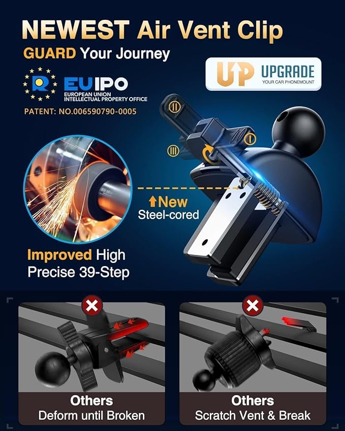 VANMASS【85+LBS Strongest Suction & Military-Grade Ultimate Car Phone Mount【Patent & Safety Certs】 Cell Phone Holder Truck for Dashboard Windshield Vent for iPhone 17 Pro Max 16 15 14, Blue