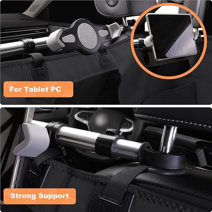 Furri&Me Dog Car Seat Cover, Back Seat Cover for Dogs Pet Car Seat Protector 400lbs Capacity Waterproof Non-Slip Bench Hard Bottom Car Seat Cover for Most Cars Trucks SUVs(Black)