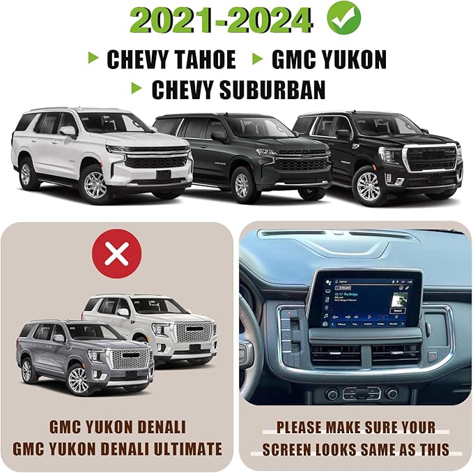 Muslogy for 2021-2024 Yukon Tahoe Suburban Sliding Center Console Armrest Organizer & Dash Storage Tray 2PCS Compatible with GMC Yukon Tahoe Suburban 2021 2022 2023 2024 Not for Denali (Console+Dash)