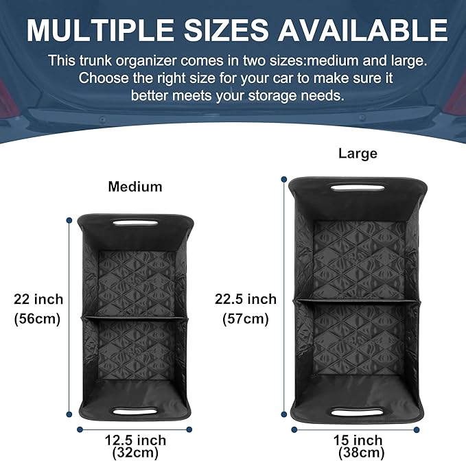 Deosk Car Trunk Organizer for SUV, Car Organizers and Storage with 6 Pocket, Car Accessories for Women/Men 70L Waterproof Polyester Trunk Organizer(Large, Beige)