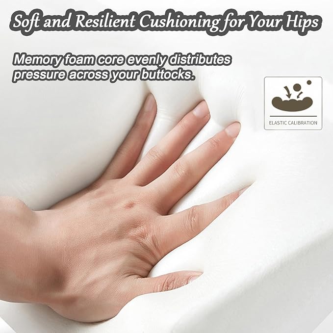 2 in 1 Wedge Car Seat Cushion or Lumbar Support - 3.2 inches Soft Memory Foam Cushion for Car Seat Driver for Comfort - Driving Cushion for Butt and Back Sciatica Pain Relief, Gray