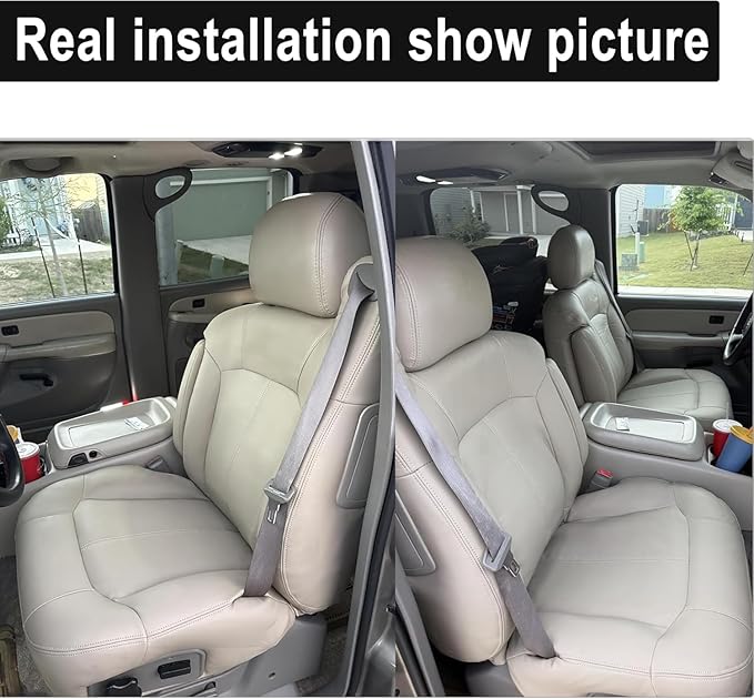 GXARTS Driver and Passenger Side Bottom and Top Lean Back Replacement Leather Seat Cover and Driver Foam Cushion Pad Compatible with Chevy Tahoe Suburban 1500 2500 1999-2002 Shale Light Tan #522/922