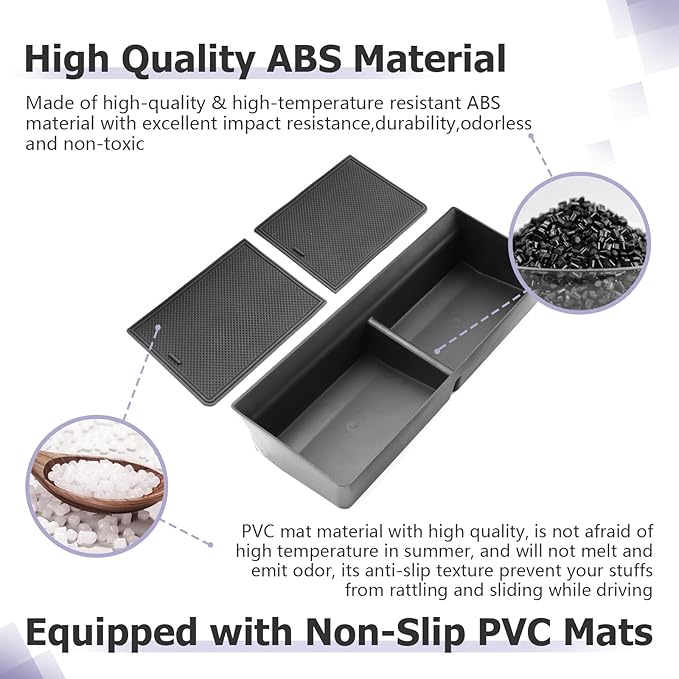 LUWU Dashboard Center Console Organizer Compatible with 2022 2023 2024 2025 2026 GMC Hummer EV Accessories 2025 2026 Hummer EV Center Console Organizer Armrest Organizer Insert Tray (Black)