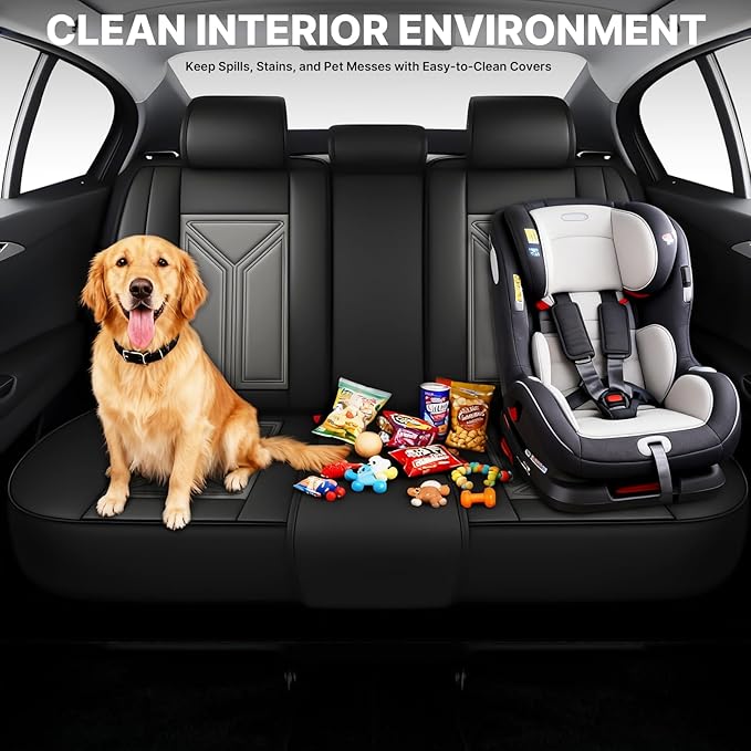 Car Seat Cover for Lexus RX 350 2007-2026,Leather Seat Cover for Car,Breathable Vehicle Cushions Cover Waterproof Protectors Seat Protector, (Full Set,Black&Gray)