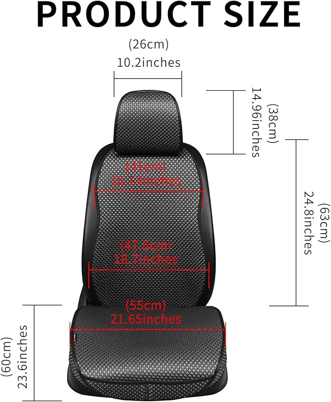Auto Newer Car Seat Cover,Breathable Front Car Seat Cushion,Comfortable Car Seat Protector,Anti-Slip and Full Wrap Driver Car Seat Protector with Storage Pocket,Universal All Seasons(Black,1PCS)