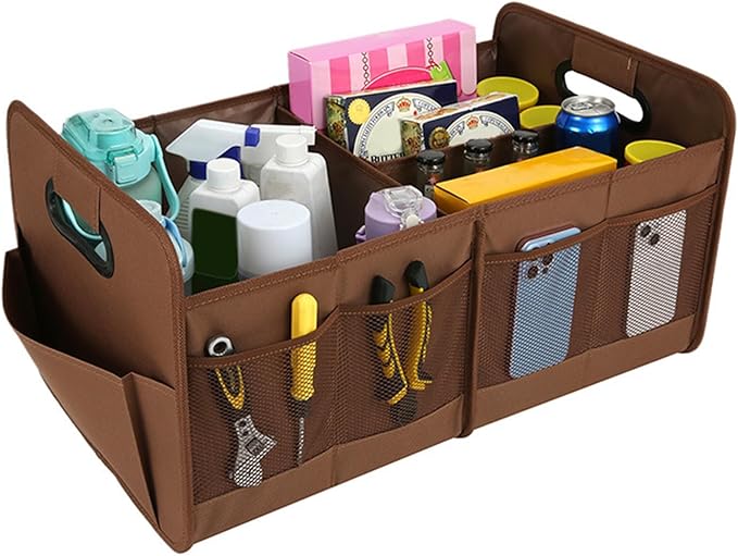 Trunk Storage Box,Large Heavy Duty Oxford Foldable Bin - Car Trunk Storage,for Backseat Interior Camping Travel Gear Blanket Toy Entryway Living Room