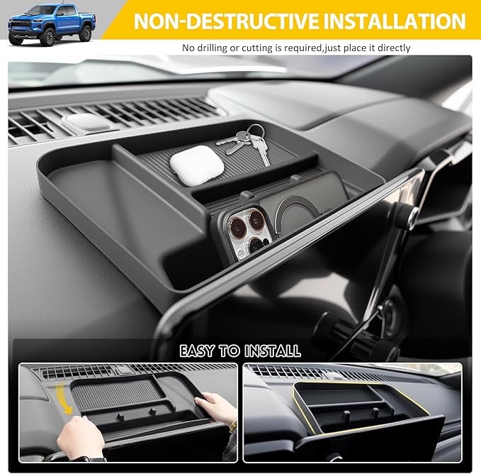 Center Console Organizer for 2023-2025 Chevy Chevrolet Colorado/GMC Canyon Dashboard Insert Tray Dash Storage Box for 2023 2024 2025 Colorado/Canyon Accessories