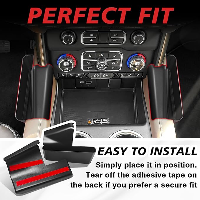 Muslogy Center Console Organizer Compatible with 2021-2023 2024 GMC Yukon & Chevy Tahoe Suburban Accessories Middle Console Storage Box & Hidden Panel Removable Cover (Not for Yukon Denali/Ultimate)