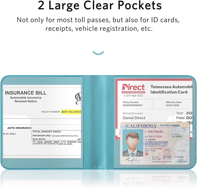 CoBak Car Registration and Insurance Holder - Vehicle Glove Box Car Organizer, Auto Truck Comparment Accessories Case for Essential Document, Driver License, Cards