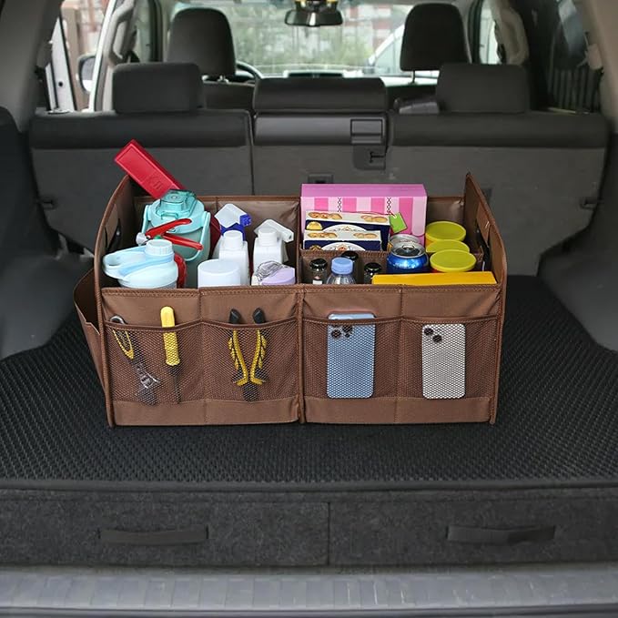 Trunk Storage Box,Large Heavy Duty Oxford Foldable Bin - Car Trunk Storage,for Backseat Interior Camping Travel Gear Blanket Toy Entryway Living Room