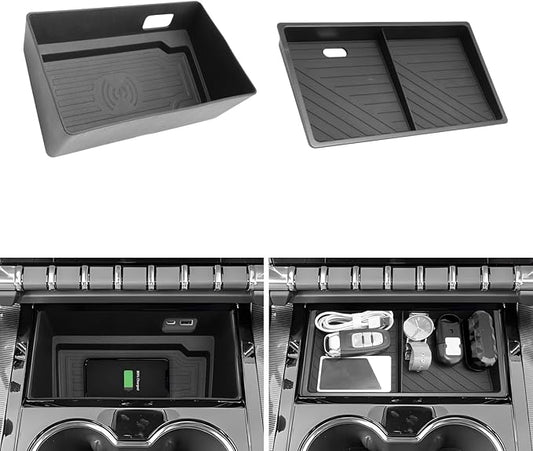 LUWU Center Console Organizer Tray for 2025 2026 GMC Yukon Open Pocket Organizer Storage Hidden Secret Compartment 2-Layer (Not for Yukon Denali/Ultimate)