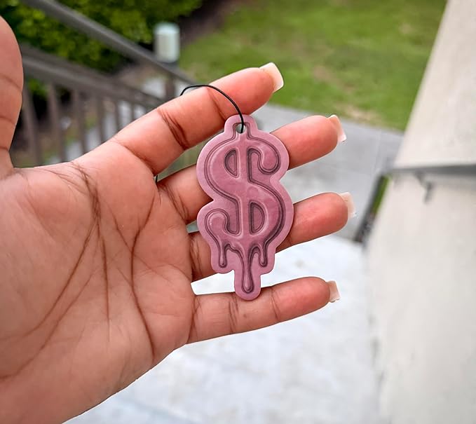 Inspirational Luxury Car Air Freshener & Keychain Bundle – 6-Piece “Essentials by Mery” Collection for Motivation & Positive Energy (Dollar Sign – Vanilla)