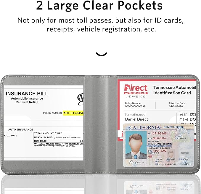 CoBak Car Registration and Insurance Holder - Men and Women Small Lightweight Vehicle Glove Box Car Organizer, Auto Truck Comparment Accessories Case for Essential Document, Driver License (Sunflower)