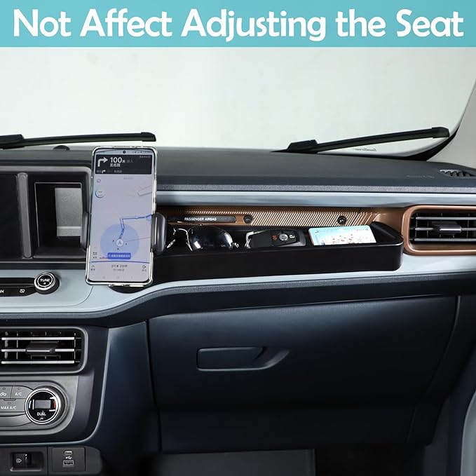 CHEAYAR Dashboard Storage Box Fit for Ford Maverick 2022, ABS Dash Panel Tray Organizer, Dash Tray Phone Holder Mount with Storage Box, Dash Center Console Table Storage Tray (Co-Pilot-Type A)