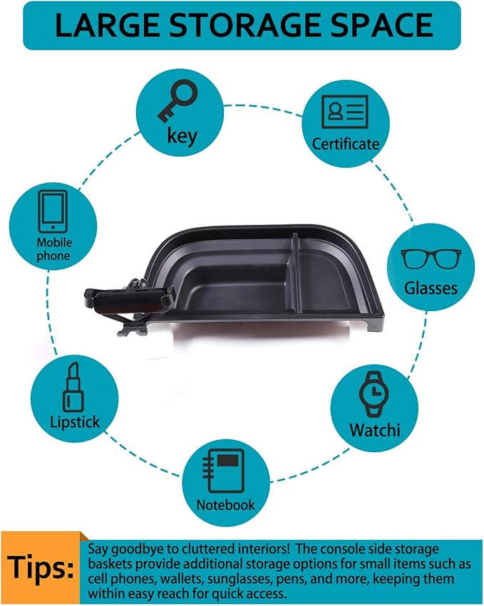 Dashboard Storage Box Fit for Ford Maverick 2022, ABS Dash Panel Tray Organizer, Dash Tray Phone Holder Mount with Storage Box, Dash Center Console Table Storage Tray (Type B)