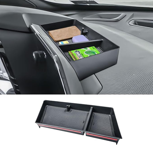 EDBETOS Dashboard Organizer Tray Compatible with 2024-2025 Chevy Trax Interior Accessories Center Console Dash Tray w/Glasses Holder Behind Screen Extra Dash Organizer Storage Box for 11-inch Display