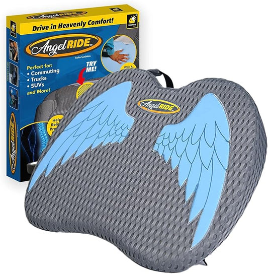Auto Cushion with Memory Foam, AS SEEN ON Fox News, Advanced Lumbar Helps Relieve Pressure Points, Molds to Any Body, Drive in Heavenly Comfort in Any Vehicle, Breathable, Washable Cover