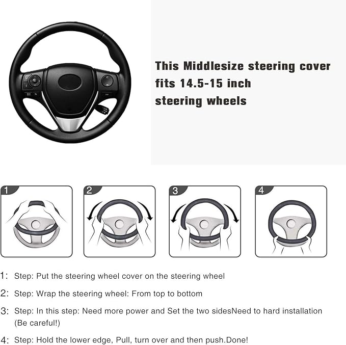 Flying Banner car Steering Wheel Cover Faux Leather Massage Universal fit 3D Honeycomb Hole Anti-Slip Sporty 15 Inches (Sliod Black Woven)