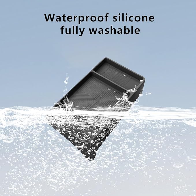 Temmis Dashboard Organizer for Toyota Highlander 2022-2026, Silicone Dash Board Tissue Holder Dash Storage Tray Container Box Behind Screen-Red