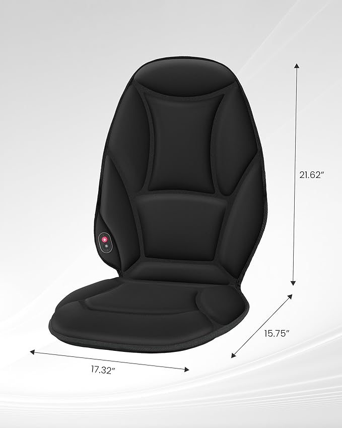 COMFIER Vibration Back Massager with Heat, Heated Massage Chair Pad, Massage Seat Cushion, Chair Massager pad, seat Warmer 5 Vibrating Modes & 2 Heat Levels, Ideal Gifts for Men Women