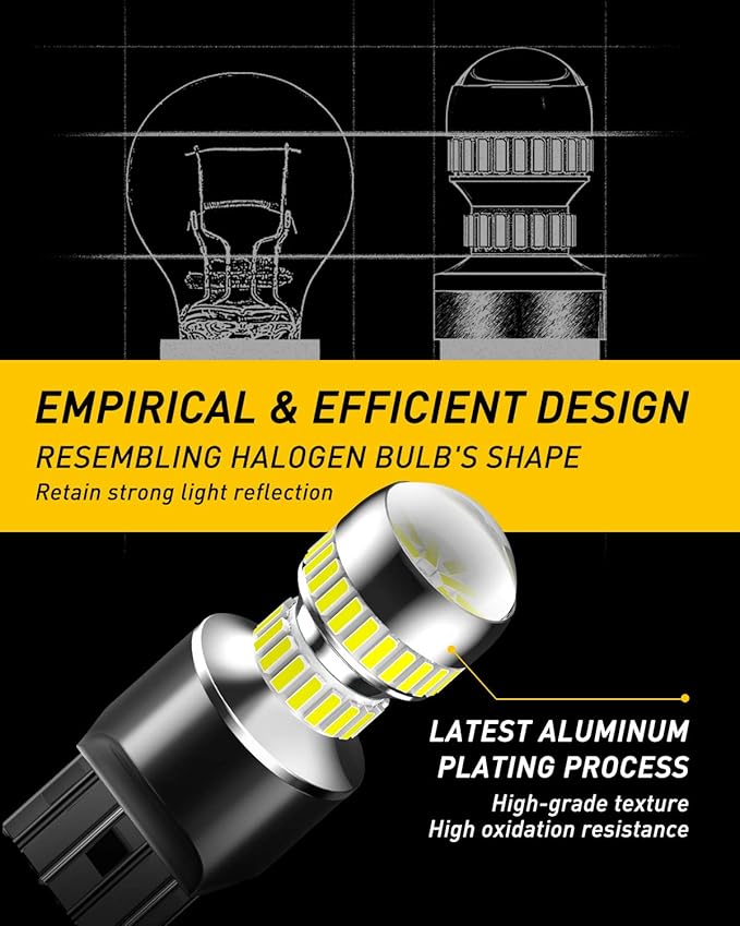 AUXITO 7440 7443 LED Bulbs for Reverse Lights, 6000K Bright White T20 7441 7444 LED Light for Exterior Backup Tail Brake DRL Turn Signal Parking Lights, Pack of 2